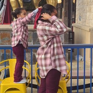 Old Navy pink Long utility Shacket Sz M